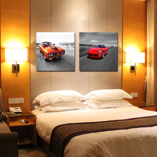 New Arrival Modern Red Cars Film Wall Art Prints