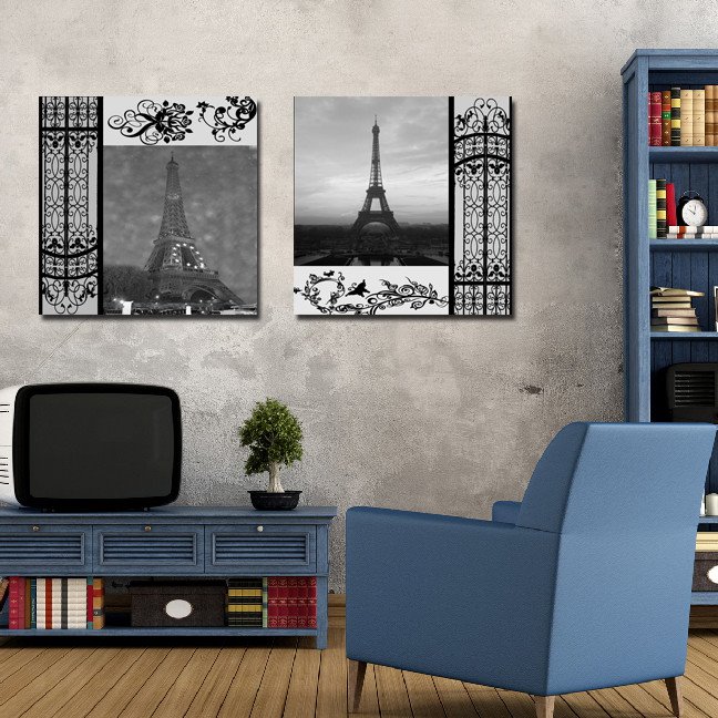 Nueva llegada Torre Eiffel en la distancia Película Impresiones de arte de pared 