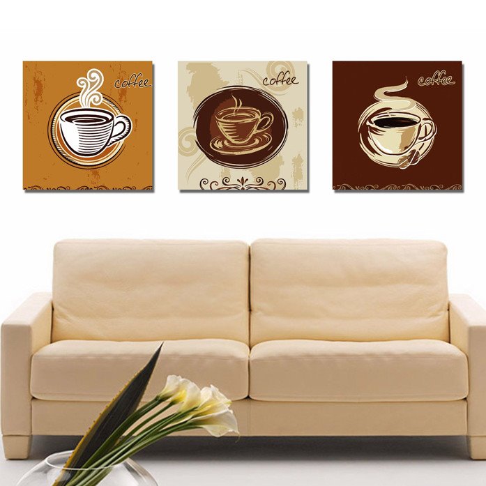wholesale impresiones de la pared de la lona del café caliente en la taza 