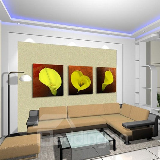 Neu eingetroffene gelbe Calla-Lilien-Leinwand-Wanddrucke 