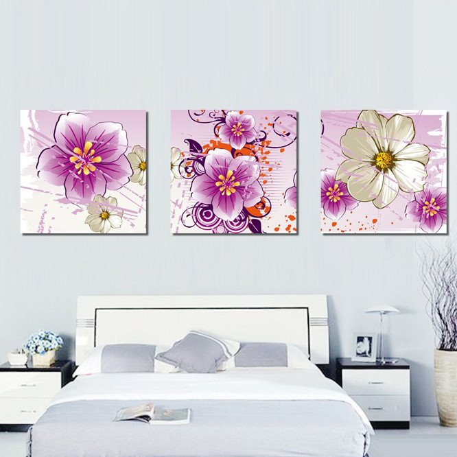New Arrival Shiny and Blooming Colorfrul Flowers Canvas Wall Prints
