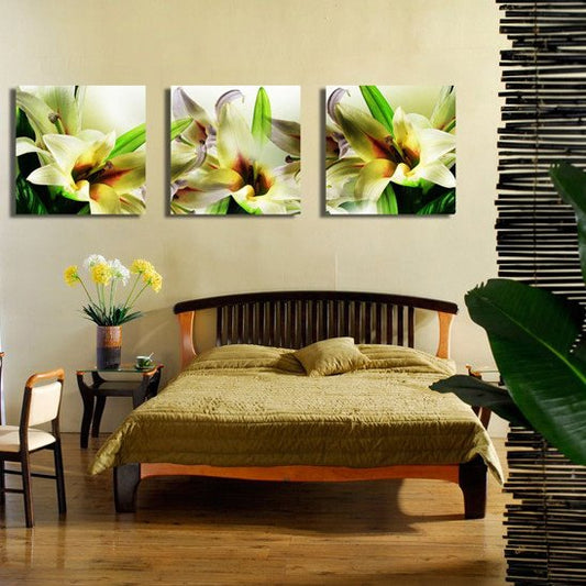 Lienzo enmarcado con diseño de flor de lirio elegante y elegante, impresiones artísticas para pared 