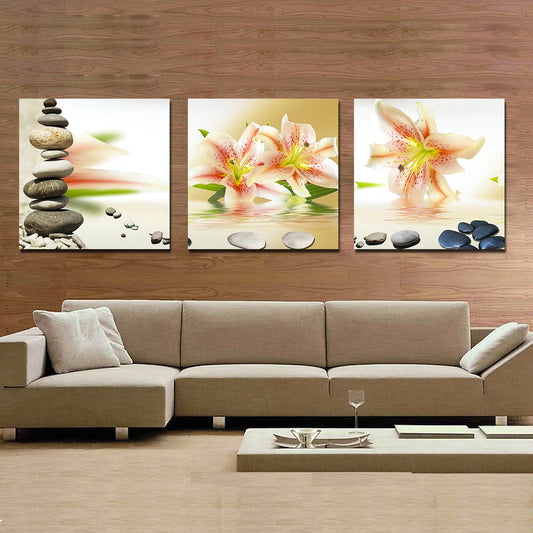 Fragrant Vivid Lily and Cobblestone Film Art Wall Prints