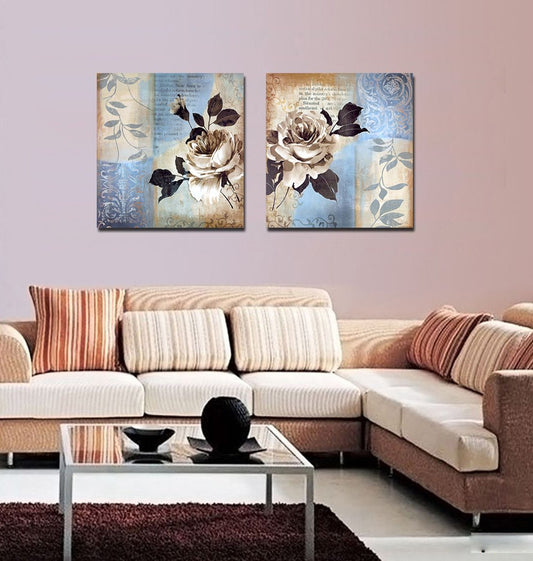 Retro Glamorous Flowers Film Art Wall Prints