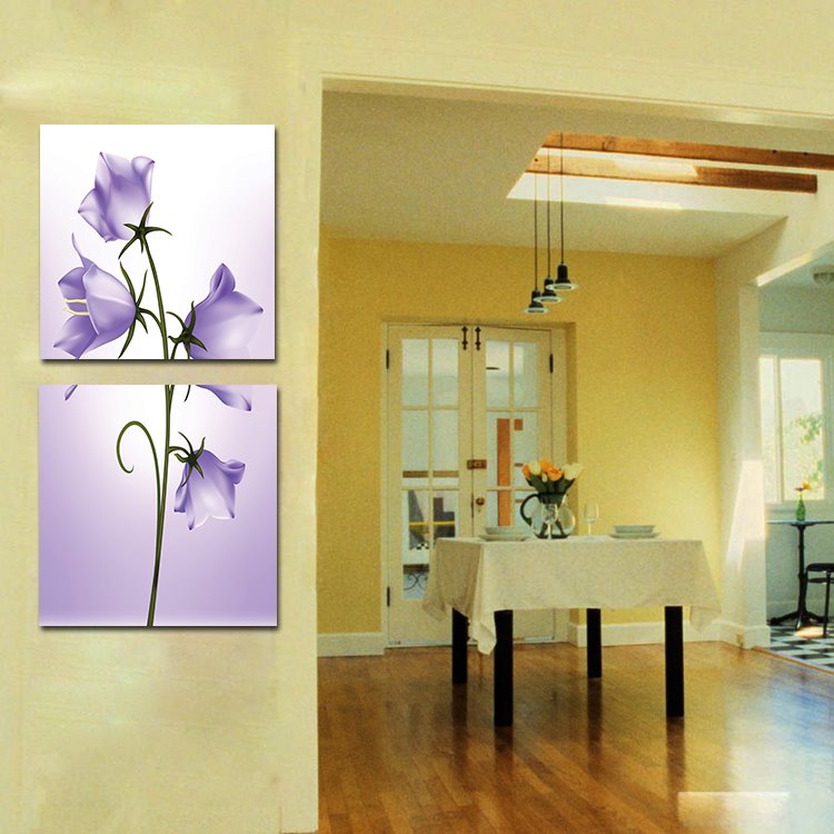 Espléndidas impresiones de pared de arte de película de flores de color púrpura claro