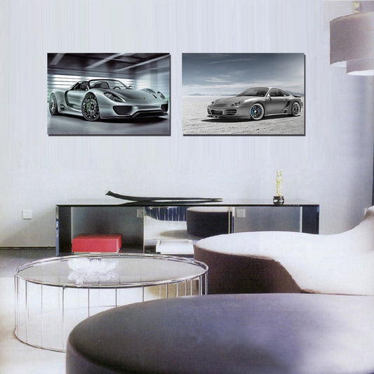 Sports Car 2-Pieces of Crystal Film Art Wall Print