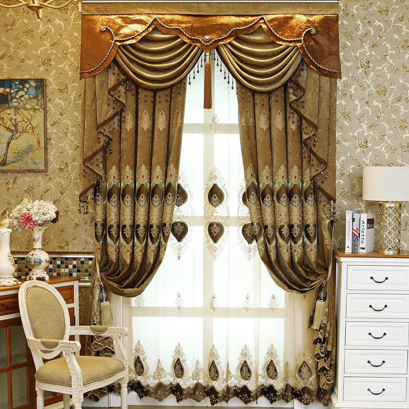 embroidered curtain - window curtain