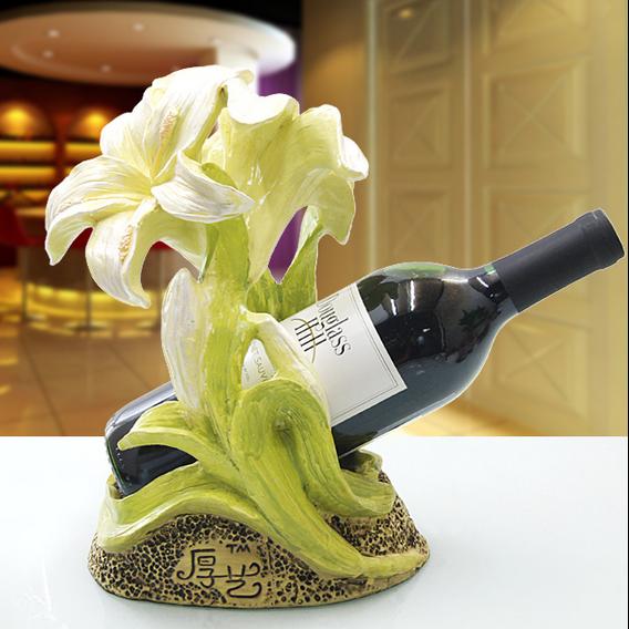 Pretty European Lily Flower Resin Wine Rack