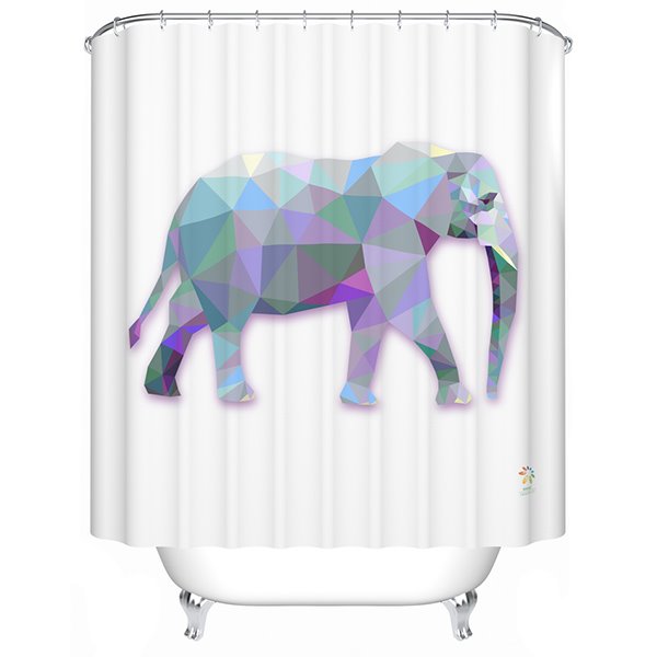Cortina de ducha de elefante prismático 3D, moderna y creativa