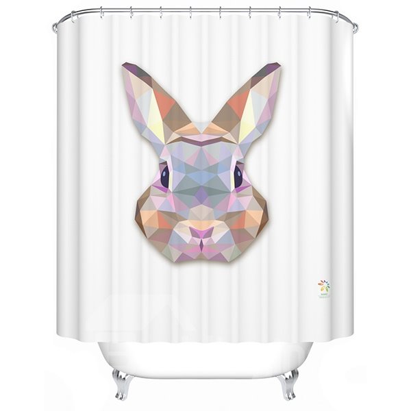 Adorable Fancy 3D Prismatic Bunny Shower Curtain