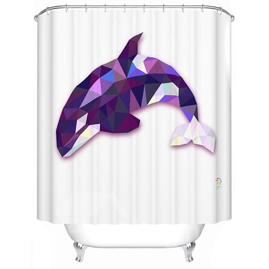 Cool 3D Prismatic Killer Whale Shower Curtain