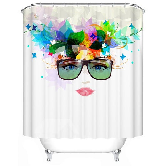 Attractive Artistic Cool Girl Polyester Shower Curtain