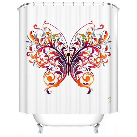 Romantischer künstlerischer bunter Schmetterlings-Duschvorhang aus Polyester 