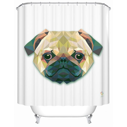 Cortina de ducha con diseño de perro prismático 3D Allegiant Vivid