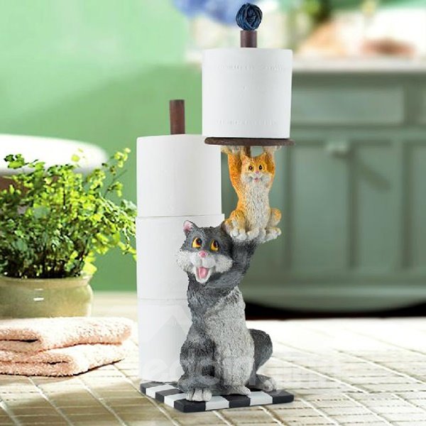 Erstklassiger, lebendiger Papierhalter für Mutter und Tochter mit Katze