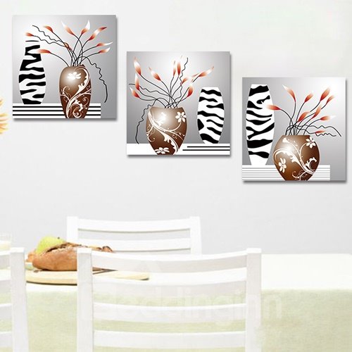 Abstract Flowers 3-Piece Crystal Film Art Wall Print