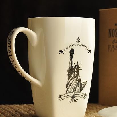 Fantástica taza de café de porcelana de hueso estilo Starbucks simple 