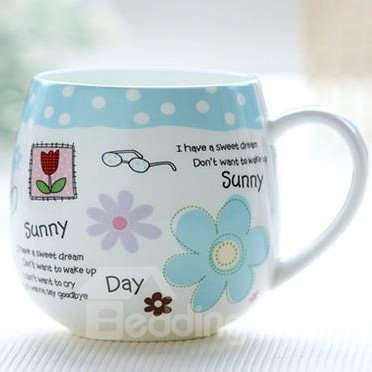 Elegante blaue Kaffeetasse aus Knochenporzellan 