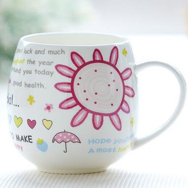 Pink Bone China Coffee Mug for Girls