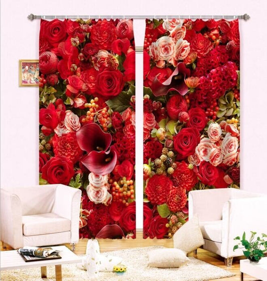 Glamorous Various Flowers 3D Curtain