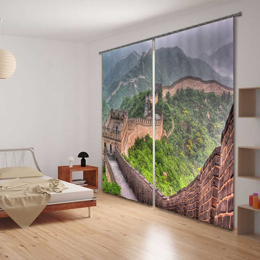 Funktioneller Verdunkelungsvorhang mit 3D-Aufdruck „China Great Wall“.