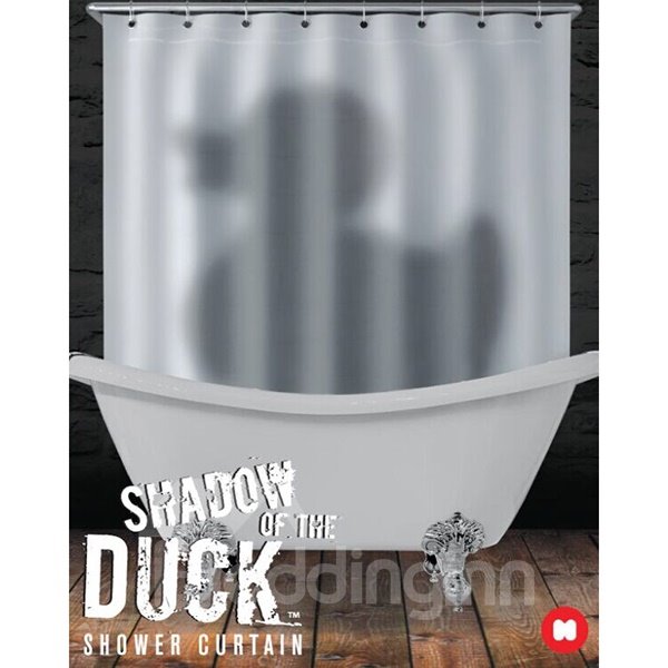 Geheimnisvoller, einzigartiger Badezimmer-Duschvorhang im Entenschatten-Design 