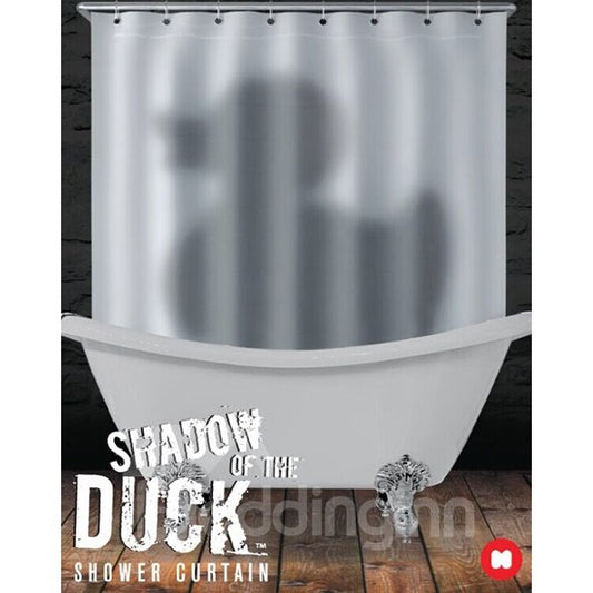 Cortina de ducha de baño con diseño de sombra de pato única y misteriosa