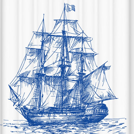 Concise Sketched Fleet Image 3D Shower Curtain