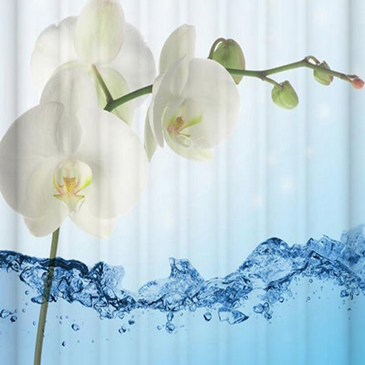 Concise Unique Flower Printing 3D Shower Curtain