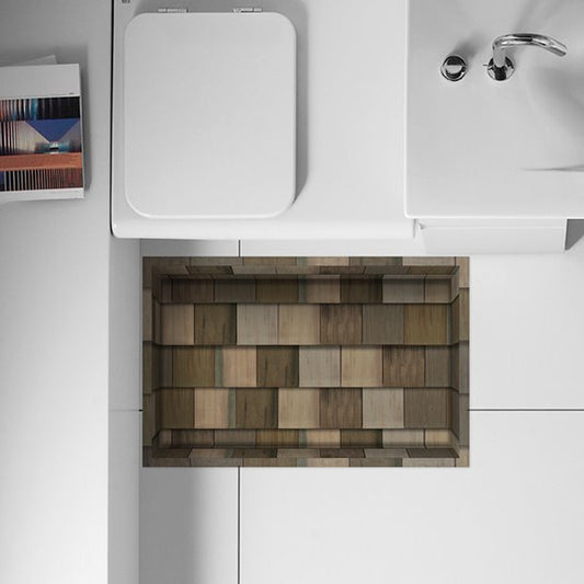 Etiqueta engomada del piso 3D del baño a prueba de agua que previene resbalones del diseño creativo del piso de madera
