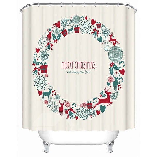 Pretty Concise Design Merry Christmas 3D Shower Curtain