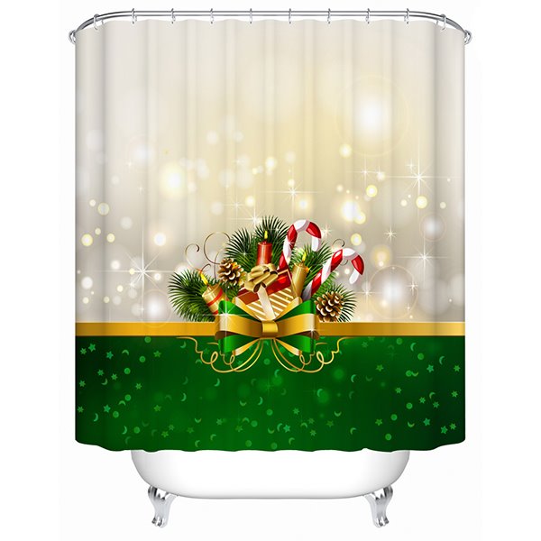Traumhaft schöner, frischer Duschvorhang mit Weihnachtsgeschenken 