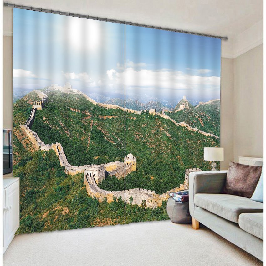3D Great Wall Print Energy Saving Curtain