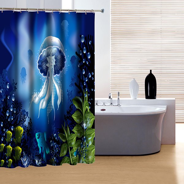Cortina de ducha 3D del mundo submarino hermoso y elegante 