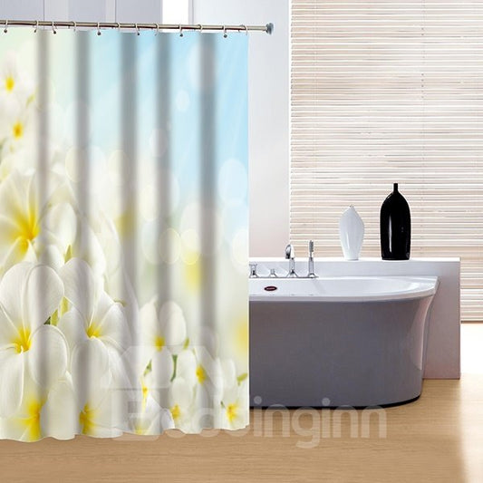 Cortina de ducha 3D con estampado de mar y flores elegantes y glamorosas