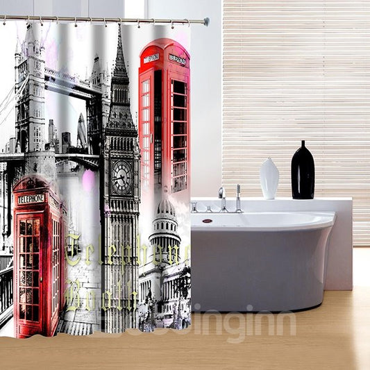 Fashion Modern Classic Big Ben Print 3D Shower Curtain