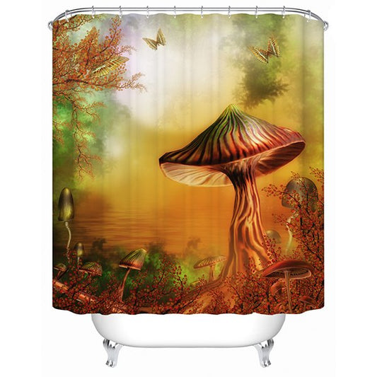 Fairytale Mysterious Mushroom Valley 3D Shower Curtain