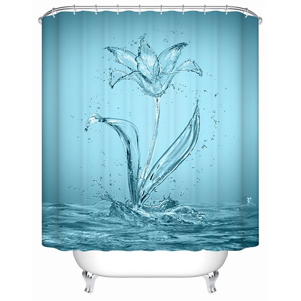 Cortina de ducha con impresión 3D de flores de agua de diseño innovador