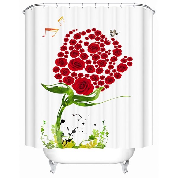 Maravilloso mundo fantástico de flores Cortina de ducha 3D