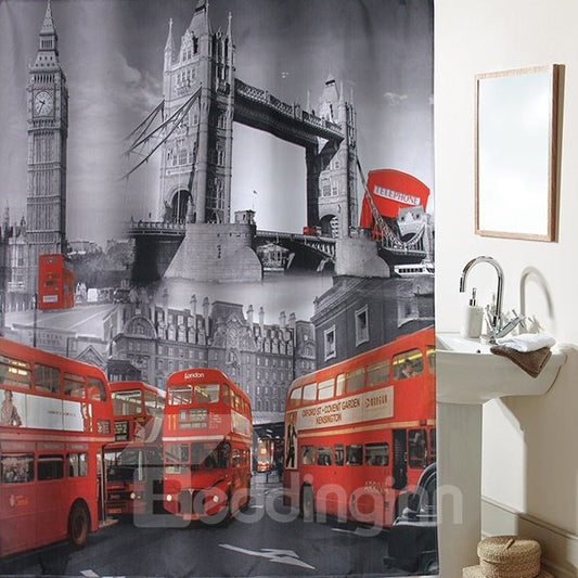 Classical London Tower and Big Ben Shower Curtain