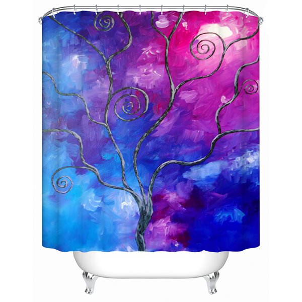 Cortina de ducha 3D con estampado de árbol artístico de diseño creativo