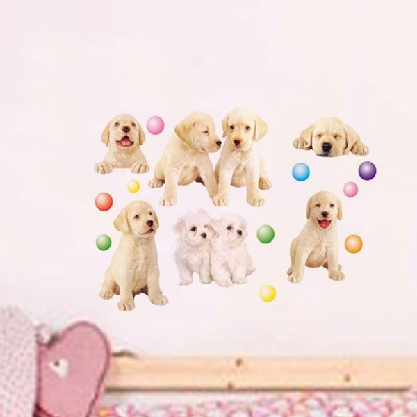 Adorable Pet Dogs Removable Wall Sticker