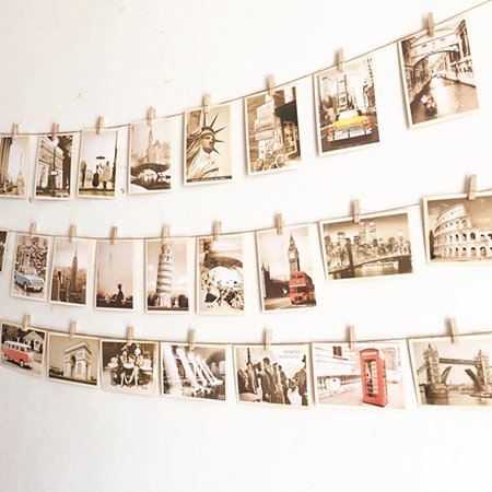 Creative Postcard of Famous Architectures Wall Photo Decoration