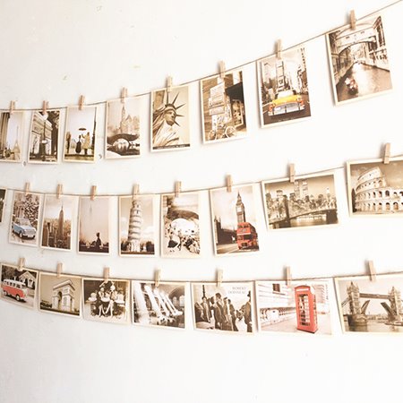 Postal creativa de arquitecturas famosas, decoración fotográfica de pared