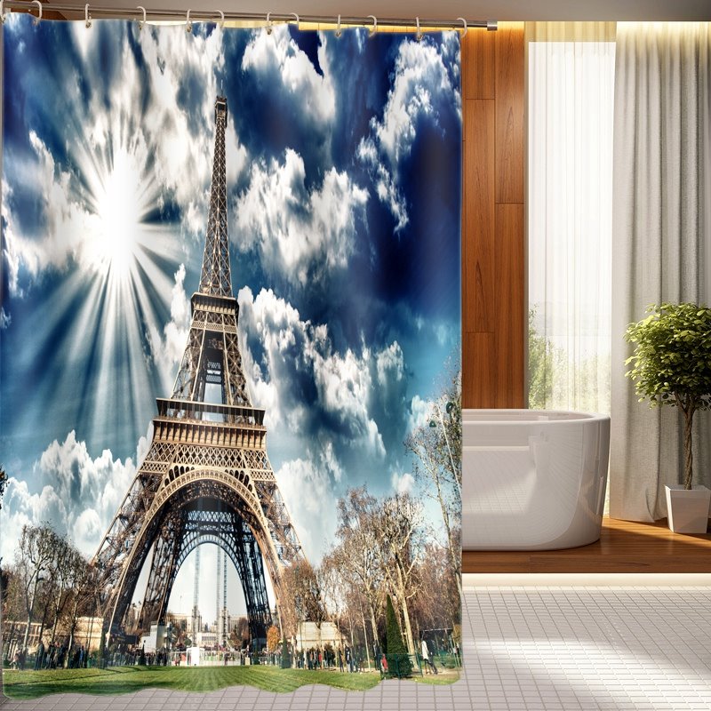 Fantastic Dreamlike Eiffel Tower 3D Shower Curtain