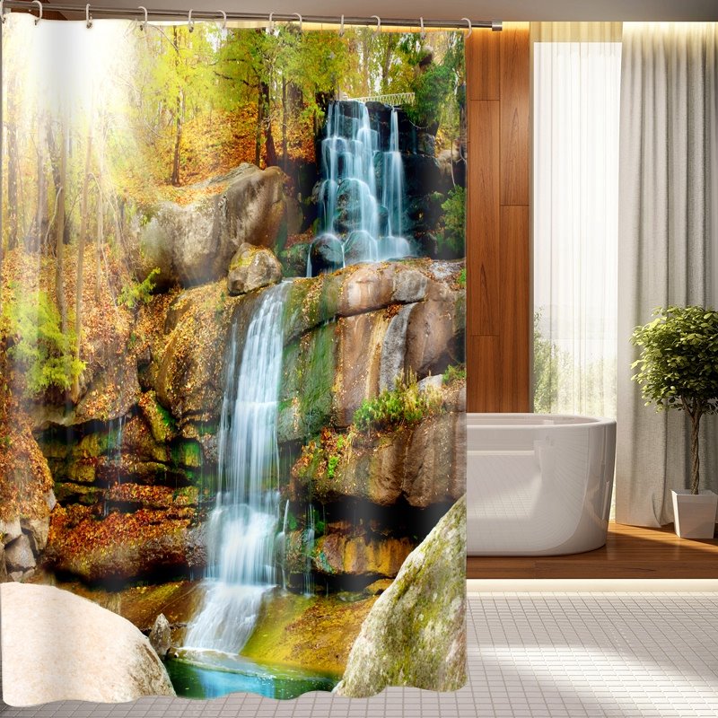 Superb Vivid Waterfall Pattern 3D Shower Curtain