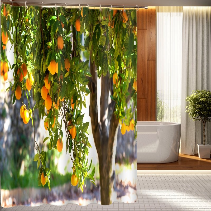 Cortina de ducha 3D de árbol frutal espléndido de grado superior