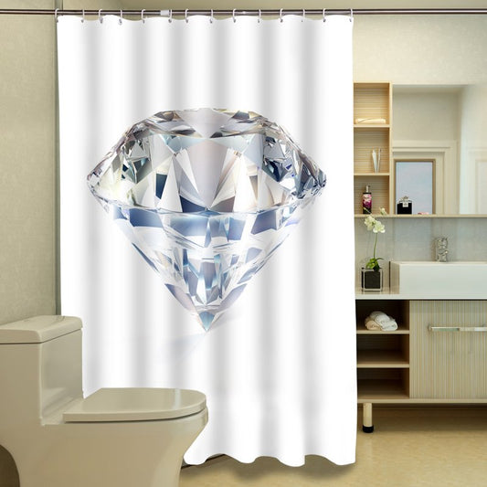 Superior Splendid Diamond Polyester 3D Shower Curtain