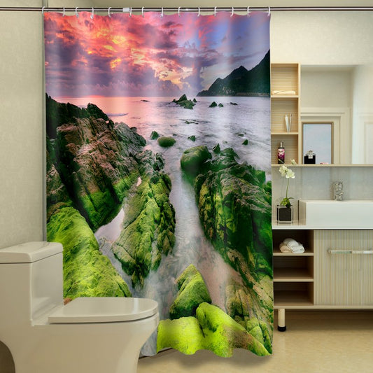 Superior Peaceful Natural Scenery Polyester 3D Shower Curtain