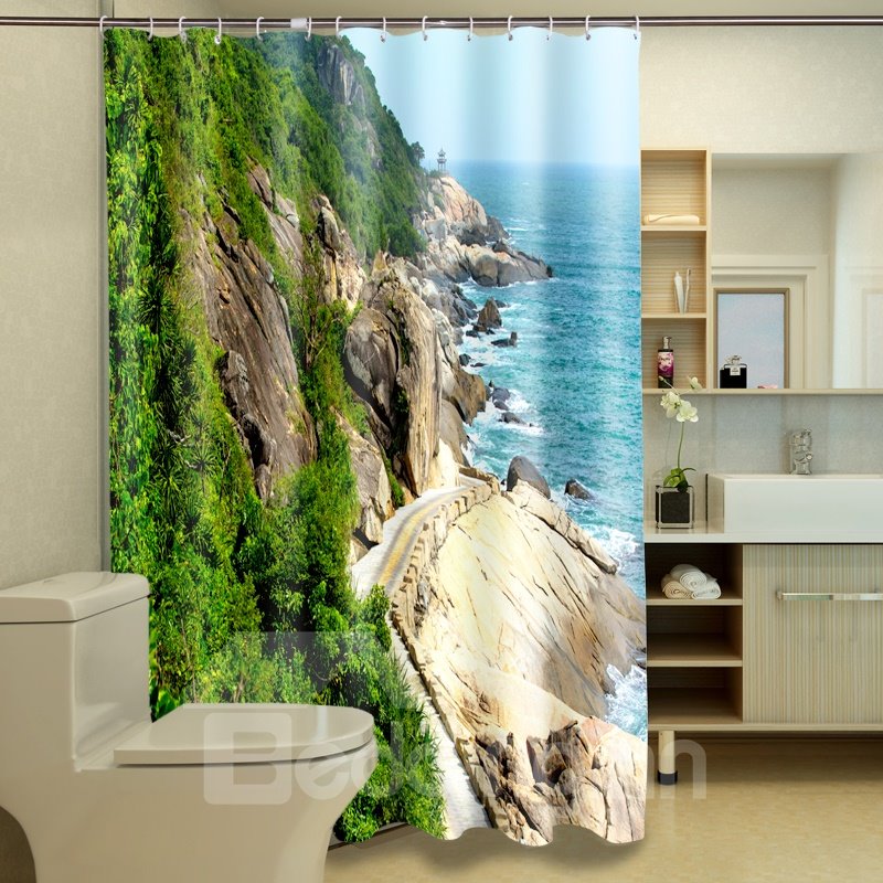 Magnificent Fabulous Charming Harbor 3D Bathroom Shower Curtain